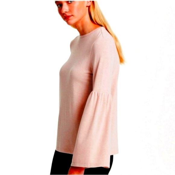 Calvin Klein Bell Sleeve Blouse Top Bohemian Cottagecore Barbiecore Designer - Picture 1 of 15